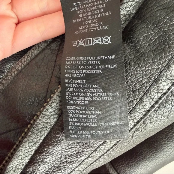 Free People We The Free Jesse Vegan Faux Leather Biker Moto Jacket - Picture 10 of 13